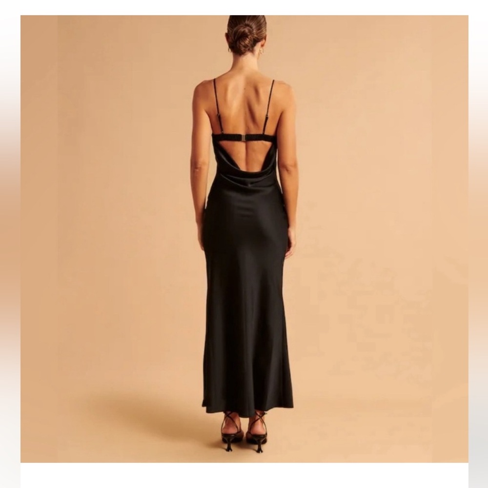 Abercrombie • Satin Cowl Back Slip Midi Dress in Green Apple • Size Large - Picture 6 of 6